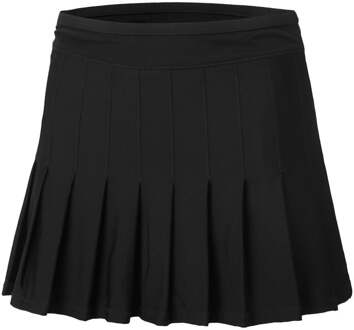 Long Retro Pleated Rok Dames zwart - XS