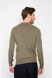 Long-sleeve polo kaki - XXL