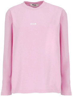 Long Sleeve Tops Msgm , Pink , Dames - XS