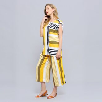 Long Stripe Print Game Top Blauw