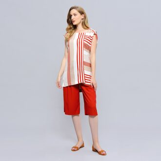 Long Stripe Print Game Top - maat Veelkleurig