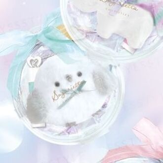 Long Tailed Tit Lip Balm With Mint Blue Plush Keychain 1 set