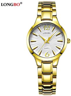 Longbo/80278 Paar Horloge Water Quartz Horloge Casual Stalen Riem Heren Horloge Blauw