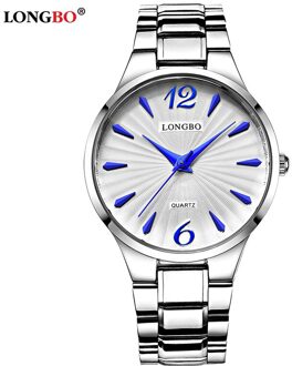 Longbo/80278 Paar Horloge Water Quartz Horloge Casual Stalen Riem Heren Horloge oranje