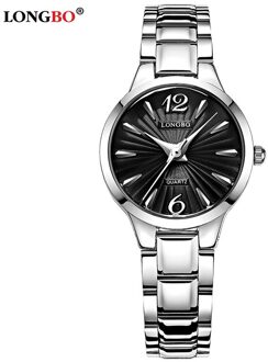 Longbo/80278 Paar Horloge Water Quartz Horloge Casual Stalen Riem Heren Horloge Paars