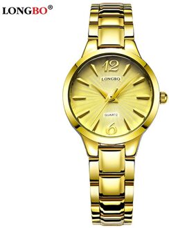 Longbo/80278 Paar Horloge Water Quartz Horloge Casual Stalen Riem Heren Horloge zwart