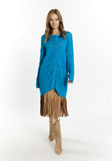 Longcardigan Dames turkoois Turquoise - S
