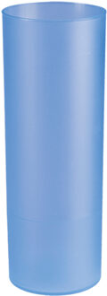 Longdrink glas - 6x - blauw - kunststof - 330 ml - herbruikbaar