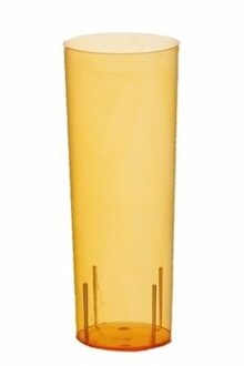 Longdrink glazen - 10x stuks - oranje - kunststof - 300 ml - drinkglazen - plastic glazen