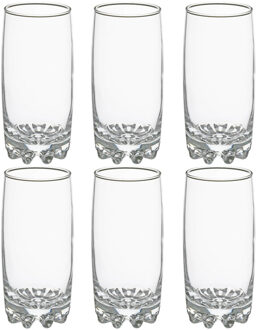 Longdrink glazen Tin - 18x stuks - 380 ml - sap/water/drinkglazen