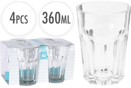 Longdrinkglas Transparant 360 ml | 4 stuks