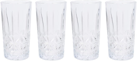 Longdrinkglazen - 4x stuks - 300 ml - water/sap/mix/drinkglazen Transparant