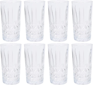 Longdrinkglazen - 8x stuks - 300 ml - water/sap/mix/drinkglazen