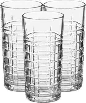 longdrinkglazen Nice - set 8x stuks - 300 ml - glas - transparant - luxe uitstraling - Longdrinkglazen