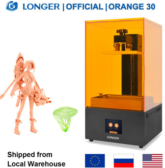 LONGER Orange 30 3D Printer High Precision SLA 3D Printer with 2K LCD Screen Parallel UV LED Lighting 405nm UV Resin Printer