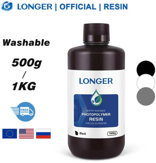 LONGER Water Washable Resin for Orange 10 & Orange 30 3D Printer Printing Material 500g/1KG Compatible for Photon/Photon S/Mars