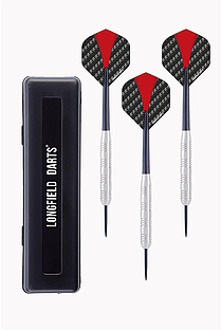 Longfield 1x Set van dartpijltjes met rood met zwarte flights 22 grams - Dartpijlen Multikleur