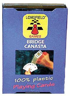 Longfield Games 1x Speelkaarten plastic poker/bridge/kaartspel in bewaar box - Kaartspel Multikleur