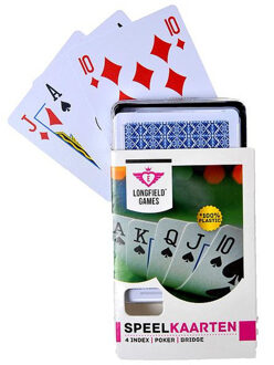Longfield Games 1x Speelkaarten plastic poker/bridge/kaartspel in box