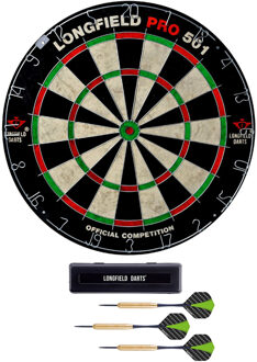 Longfield Games Dartbord Longfield professional - Dia 45.5 cm - met 3x goede kwaliteit dartpijltjes - Darten Multi