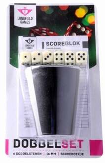 Longfield Games Dobbelbeker met dobbelstenen en scoreblokje