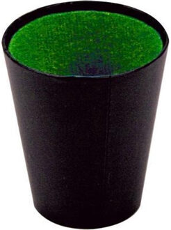 Longfield Games Dobbelbeker - zwart/groen - 9 cm - Yahtzee spel - dobbelstenen beker