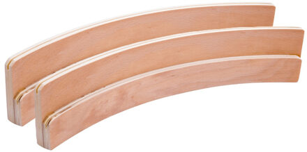 Longfield Games dubbele speelkaarthouder - 2x - 35 cm - hout - kaarten standaard - houder voor speel