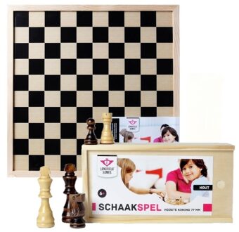 Longfield Games Houten schaakstukken en schaakbord 40 x 40 cm - Actiespellen