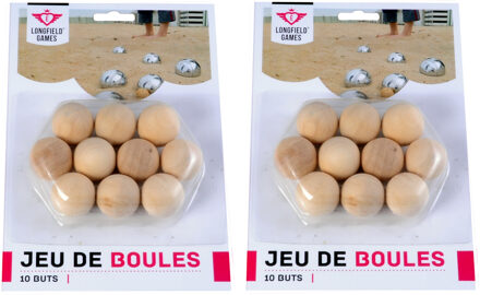 Longfield Games Jeu de Boules buts - 20x - blank hout - 30 mm - markeringsballetjes