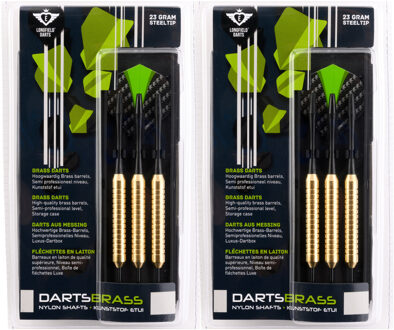 Longfield Games Longfield darts dartpijlen - 6x - messing - 23 gram - incl. etui - darten - sport en spel