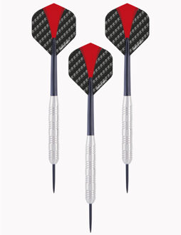 Longfield Games Longfield darts Dartpijlen set - 3 dartpijltjes - nickel silver - 23 grams - Darten Rood