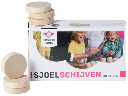 Longfield Games Longfield Sjoelschijven - 30x stuks - los - berkenhout - sjoelen Beige