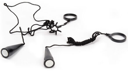 Longfield Games Metaal magneetpen met koord - 2 stuks Zwart