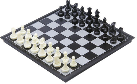 Longfield Games Reis schaak/backgammon opklapbaar magnetisch bord 25 x 25 cm geleverd in een colou Multi