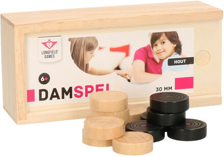Longfield Games Zwarte en witte damstenen Multi