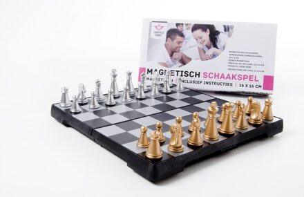 Longfield magnetisch schaakspel reisspel - 16 x 16 cm