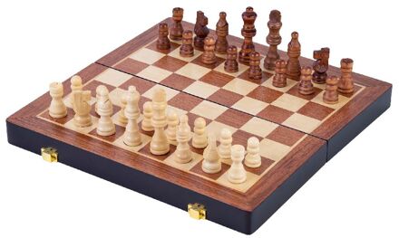 Longfield Schaakspel hout opklapbaar essenhout