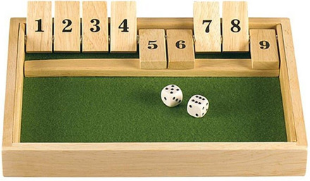 Longfield Shut The Box Spel - Klein - 28 X 20 X 4 Cm Crème