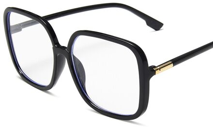 Longkeeper Anti-Blauw Licht Bril Vrouwen Klassieke Vintage Oversized Vierkante Computer Brillen Mannen Clear Bril Frame Oculos helder zwart
