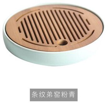 Longquan Celadon Thee Set Kleine Thee Dienblad Keramische + Bamboe Water Opslag Thee Tafel Thee Eenvoudige Ronde Thee Schotel Thee plaat