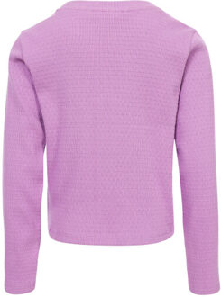 Longsleeve cropped slub jersey voor meisjes in de kleur Lila - 128
