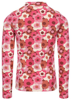 Longsleeve flower power voor meisjes in de kleur Rood - 98