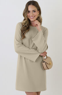 Longsleeve Jurk Open Rug Beige