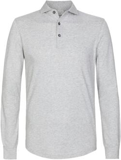 Longsleeve Polo Grijs Melange