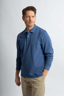 Longsleeve Polo Piqué Classic Mid Blauw - 3XL