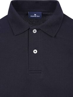 Longsleeve Polo Piqué Classic Navy Blauw - 3XL,L,M,XL,XXL