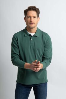 Longsleeve Polo Piqué Klassiek Donkergroen - XL,XXL,3XL,M,L