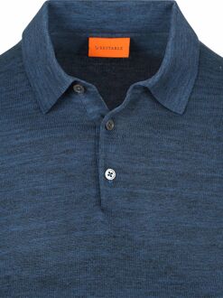 Longsleeve Poloshirt Flat Knit Blauw - 3XL,L,XL,XXL