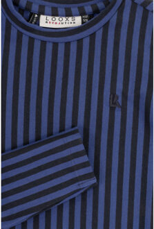 Longsleeve slim-fit vertical stripe voor meisjes in de kleur - maat 128 Blauw