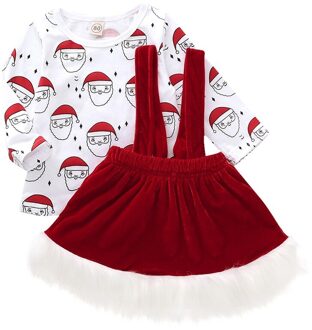 Lonsant Peuter Kid Meisjes Kerst Kleding Set Lange Mouwen Tops + Rokken O Hals Gedrukt Herfst Lente Kid Kostuums N30 4T